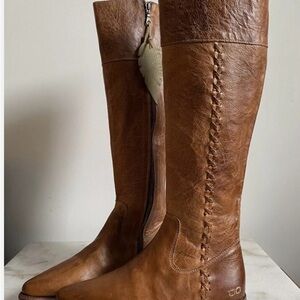 BED|STU Rich Tan Leather Over the Knee Boots